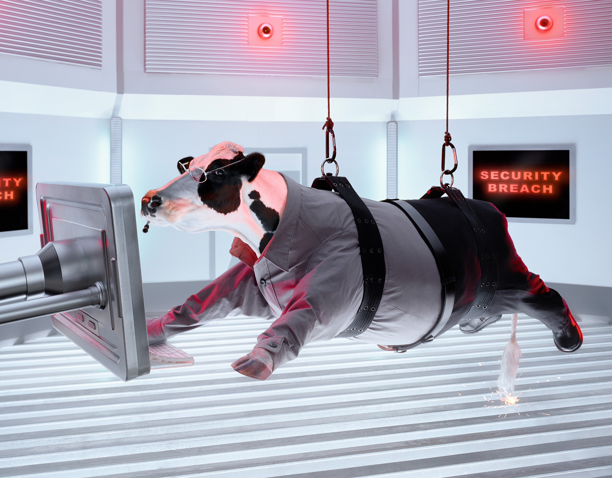 Secret Agent Cows | Mission Impossible | miniature set | Glen Wexler |  Advertising Photographer